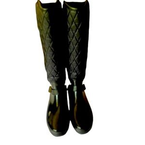 SPERRY TOP-SIDER HINGHAM BLACK QUILTED RAIN BOOTS SIZE 7